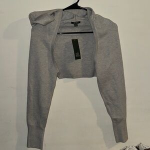 wild fable Light Gray Cropped Hoodie Shrug
